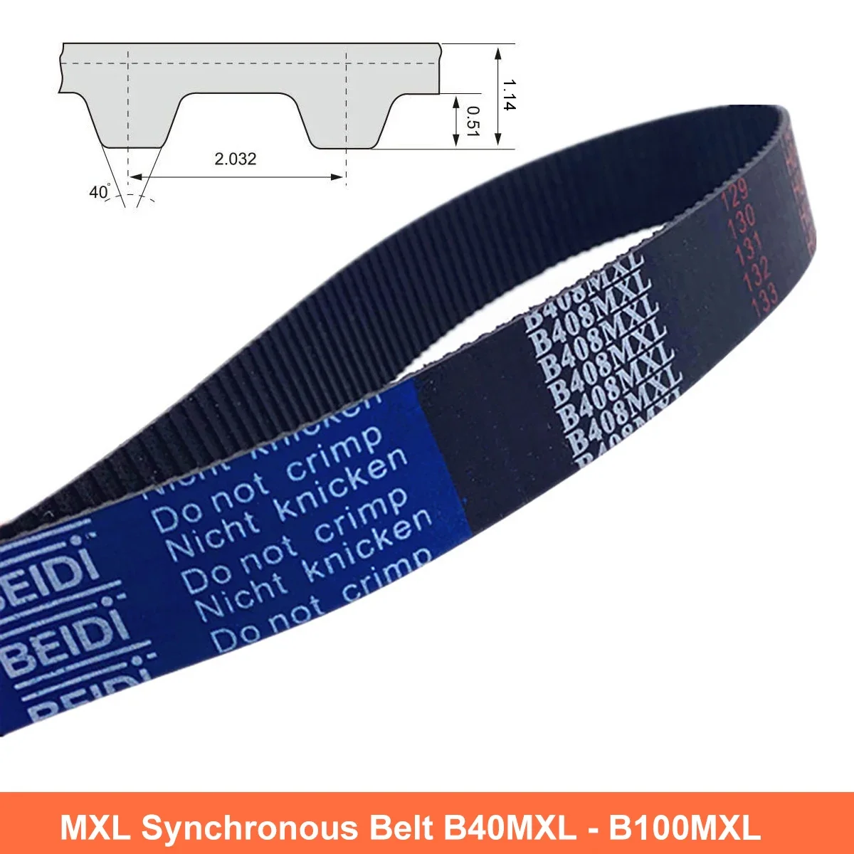 1Pcs MXL Timing Belt Width 6/10mm Closed Loop Rubber Synchronous Belt B40MXL B42MXL B43MXL B47MXL B49MXL B50MXL B20MX - B100MXL