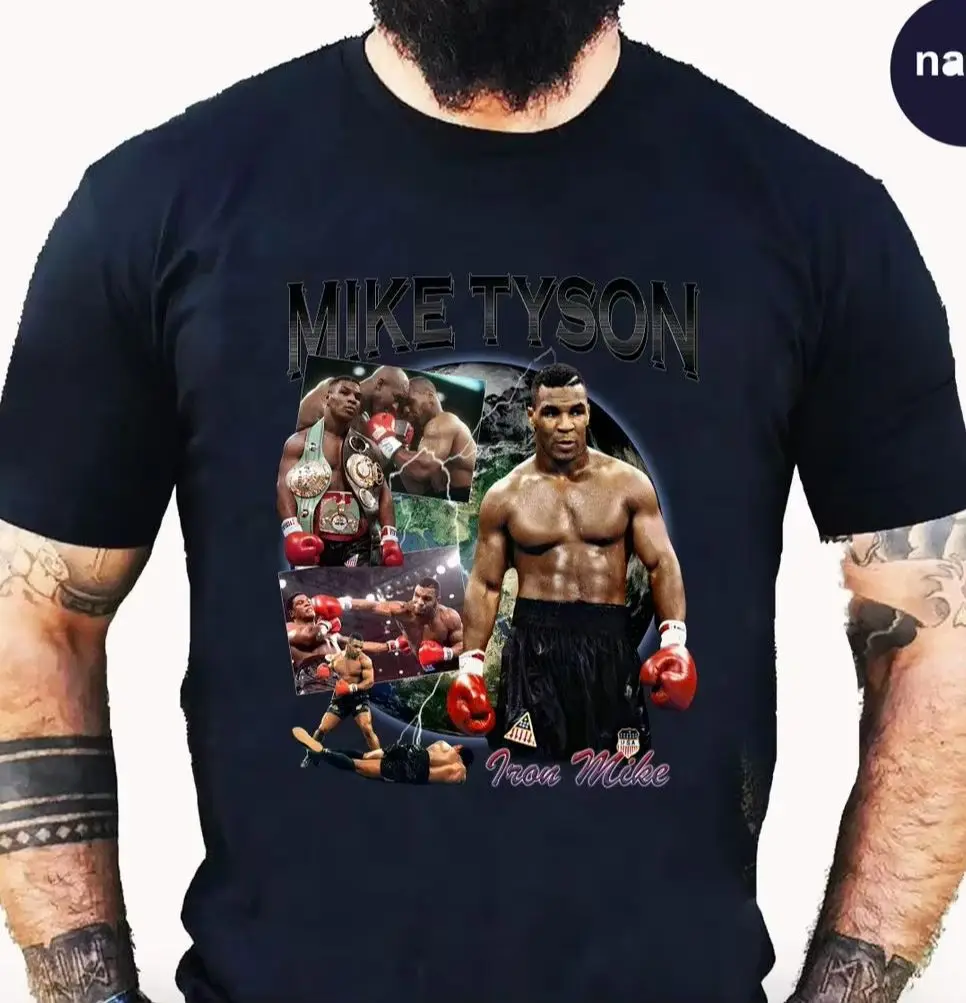 90s Vintage Boxing Mike Tyson Retro Iron Mike T Shirt. Short Sleeve 100% Cotton Casual T-shirts Loose Top Size S-3XL