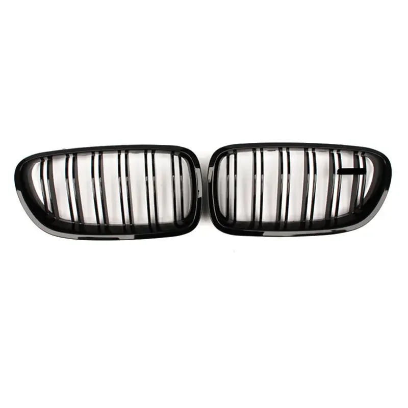 1 Pair 5 Series F10 Front Grill Glossy Black Front F11 Grille For BMW F18 M5 Matte Black Dual Slat Car Grills 2010-2017