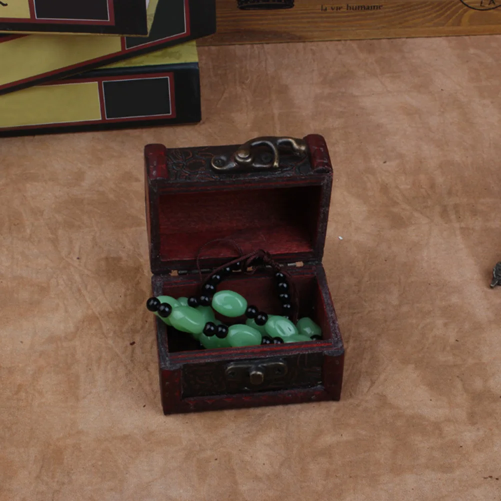 

2Pcs Retro Style Jewelry Box Wooden Small Organizer Perfect for Rings Earrings Mini Storage Jewelry Box Ring Organizer