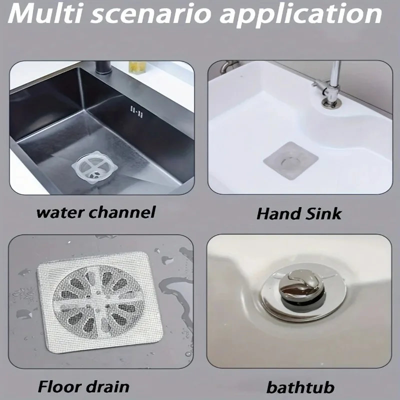 Floor Drain Sticker, Insect-proof Self-adhesive Bathroom Hair Filter Net, Sewer Filter, Kitchen Anti-blocking Mesh Net view 6