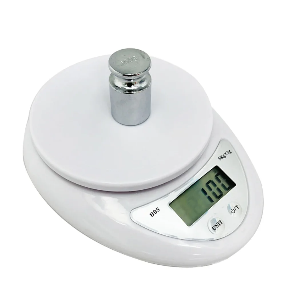 Durable ABS Digital Kitchen Scale White Touch Button Food Scale Battery Operated Tare Function Coffee Scale Meal Prep