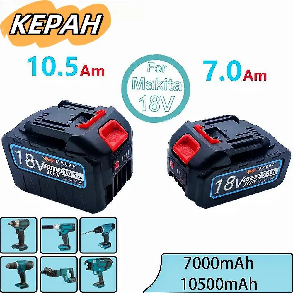 

MKEPA 18V/21V 5S2P/5S3P 7.0Ah/10.5Ah high-power durable lithium battery, charger, suitable for Makita 18V series electric tool