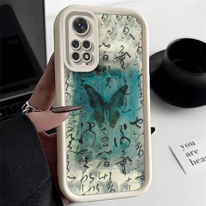 Note11 Butterfly Silicone Phone Case On For Xiaomi Redmi Note 7 7S 8 9 9S 10 10S 11 11S Pro Max 4G 5G Redmi 9 9A 9AT 9T 9C Cover