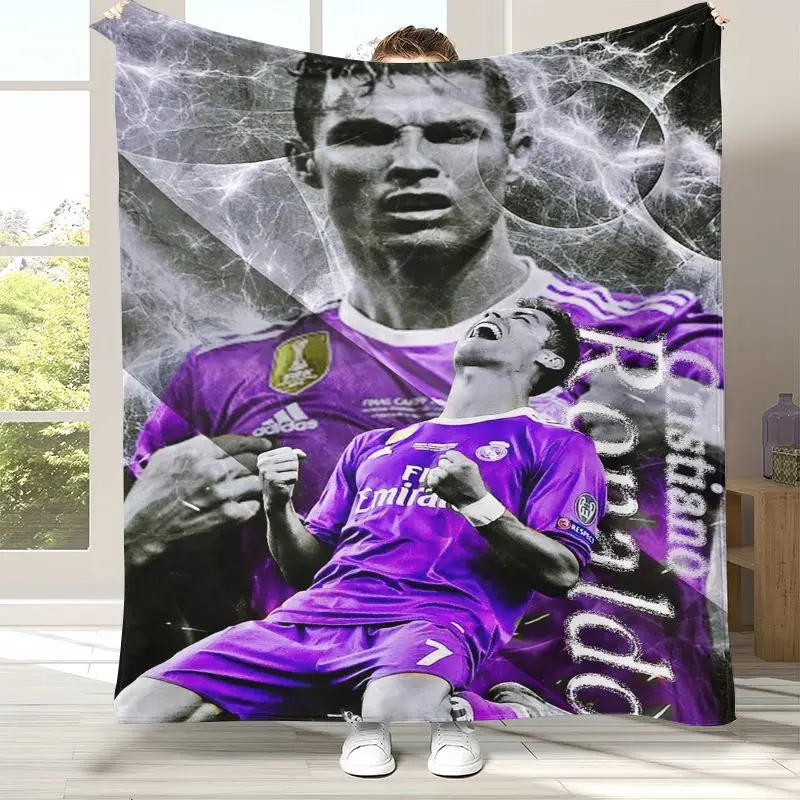 CR7 Ronaldo Cristiano Soccer Football Legend Theme Flannel Throw Blanket,Cozy Warm Blanket for Bed,Sofa,Living Room,Home Decor