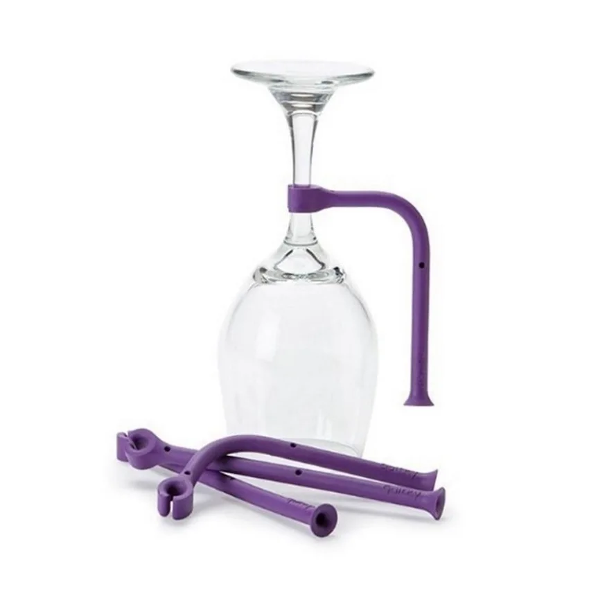 4Pcs Ajustar Silicone Vidro De Vinho Lava-louças Cálice Titular Safer Stemware Saver Utensílios Saver Clipe De Vidro De Vinho Assistente De Lavagem