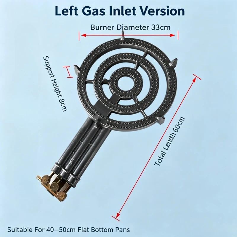 High Heat Three Ring Gas Burner Head  Commercial Stove Parts Even Heating for Street Food Stall Pancake Flat Cookware image 6
