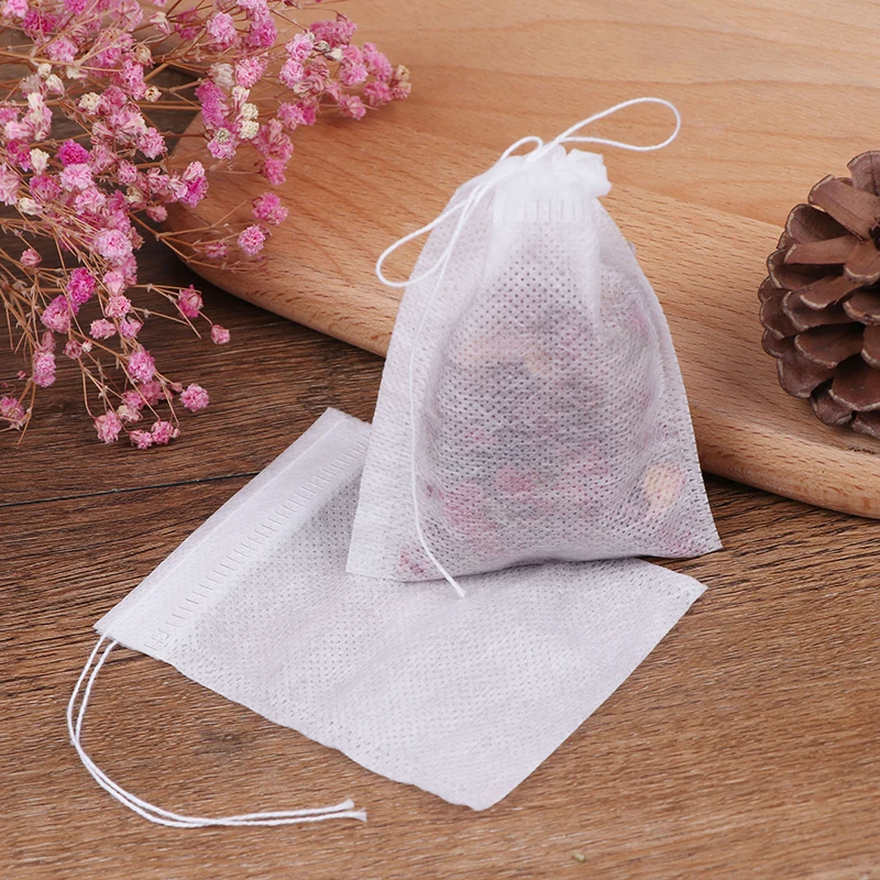 Bolsas de té con Infusor de cuerda, sello de curación, bolsita de filtro, 7x9cm, 100 unidades por lote