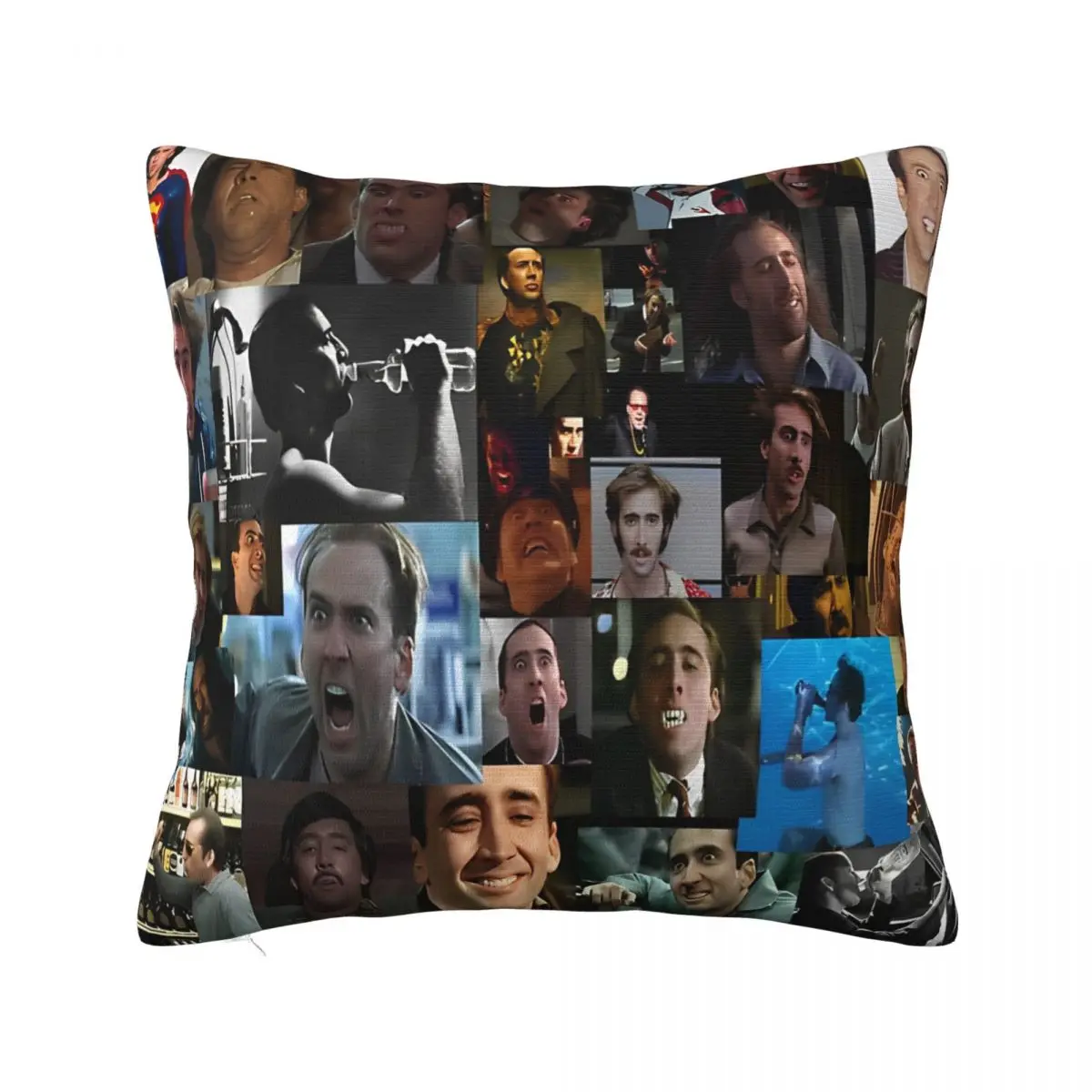 Nicolas Cage Pattern Nicholas Nick Square Pillow Cases Funny Meme Cushion Cover Custom Zippered Decor Pillowcase for Car 40x40cm