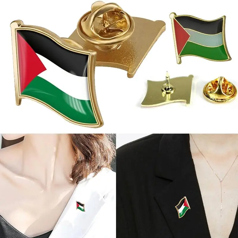 Palestine National Flag Pin Country Flag Metal Lapel Pin Palestine Brooch Badges for Clothes Bag Hat Collar Accessories