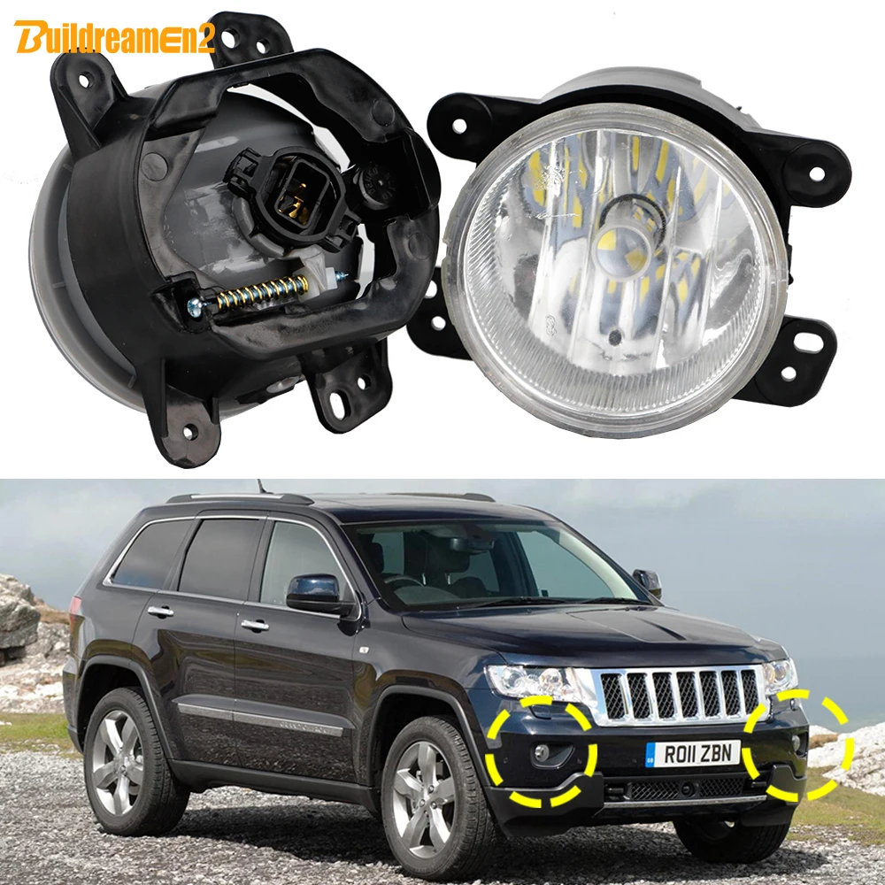 

2 шт., 21 Вт, противотуманные фары переднего бампера автомобиля в сборе + светодиодная лампа PSX24W 12 В для Jeep Grand Cherokee (WK2) 2011 2012 2013