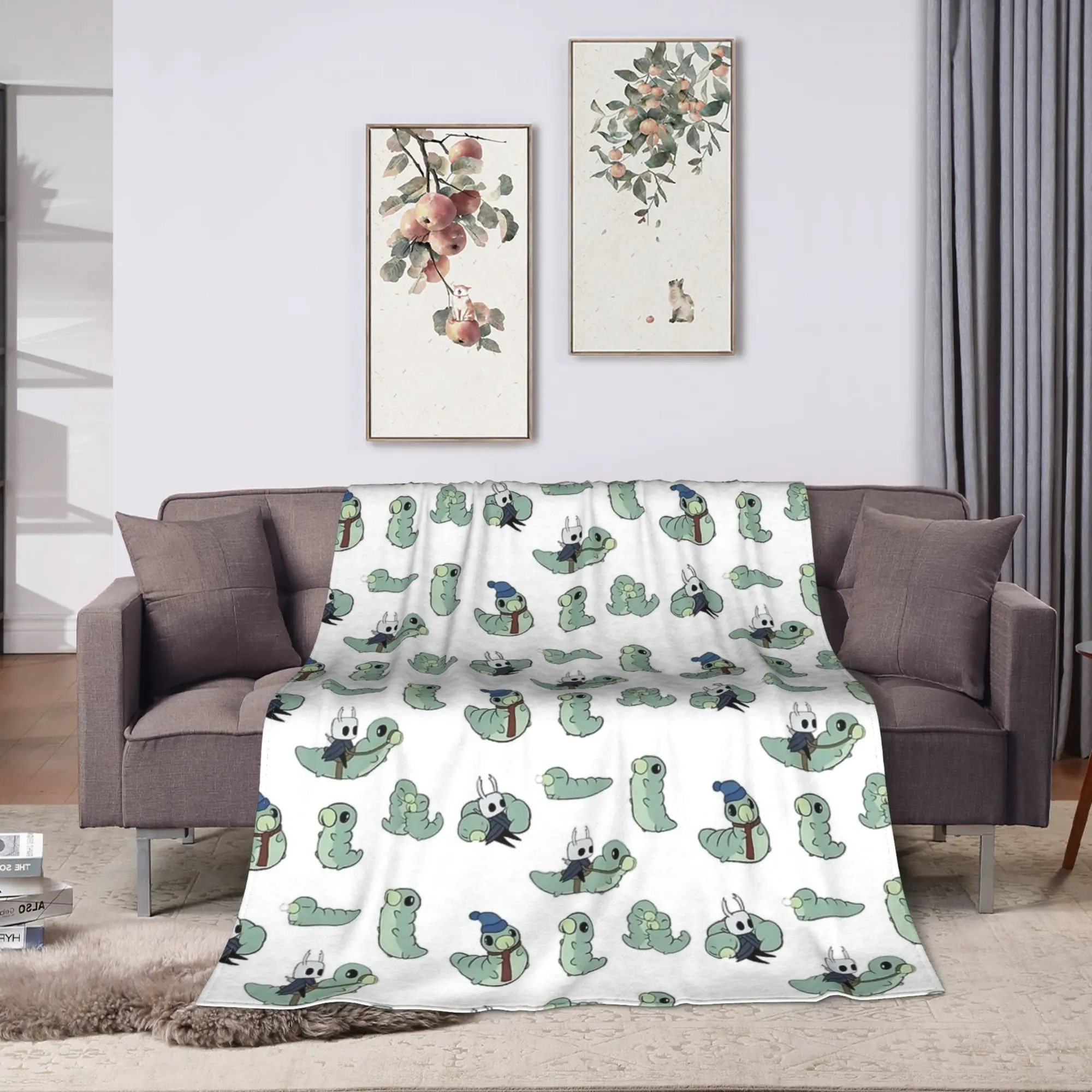 Hollow Knight Grubs Pack Blanket  Super Warm Fluffy Plush Bedding Throws For Kids Couch Chair Flannel Bedspread Bed Cover