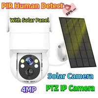 Solar Camera Wifi Outdoor 4MP HD PIR Human Detect CCTV Security Surveillance With Solar Panel  Type-C 7800mAh PTZ IP Camera