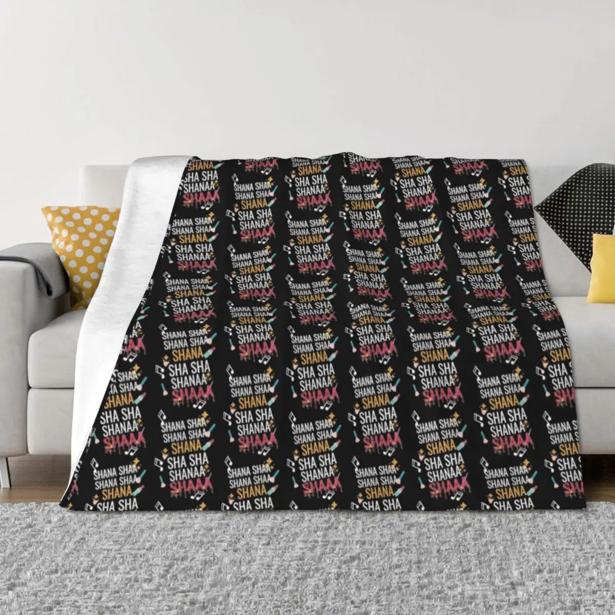 

Bailey Sarian Merch Shana Sha Shana Sha- Bailey Sarian Theme Song Design Throw Blanket Moving Quilt Blankets