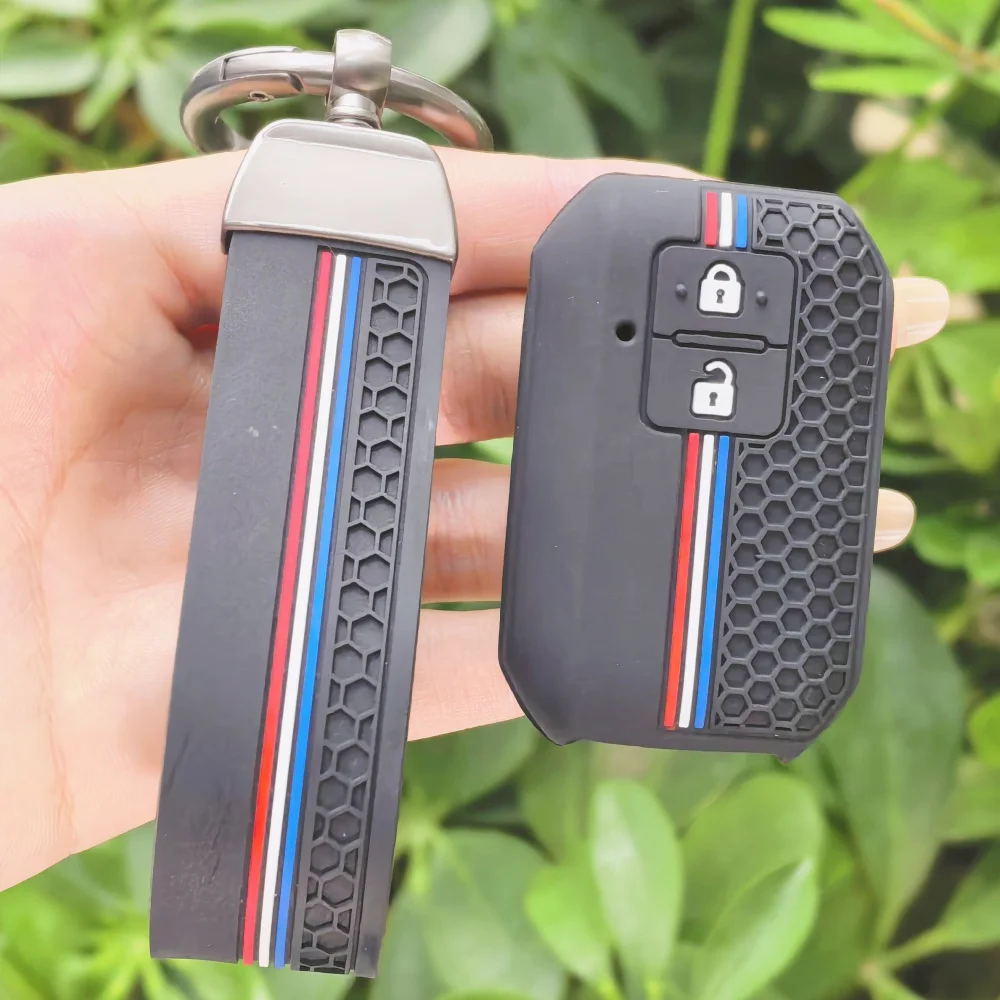 Fashion Silicone Car Remote Key Case Cover For Suzuki Ertiga Swift Wagon R 2 Button Protected Keychain Shell Fob Accessories