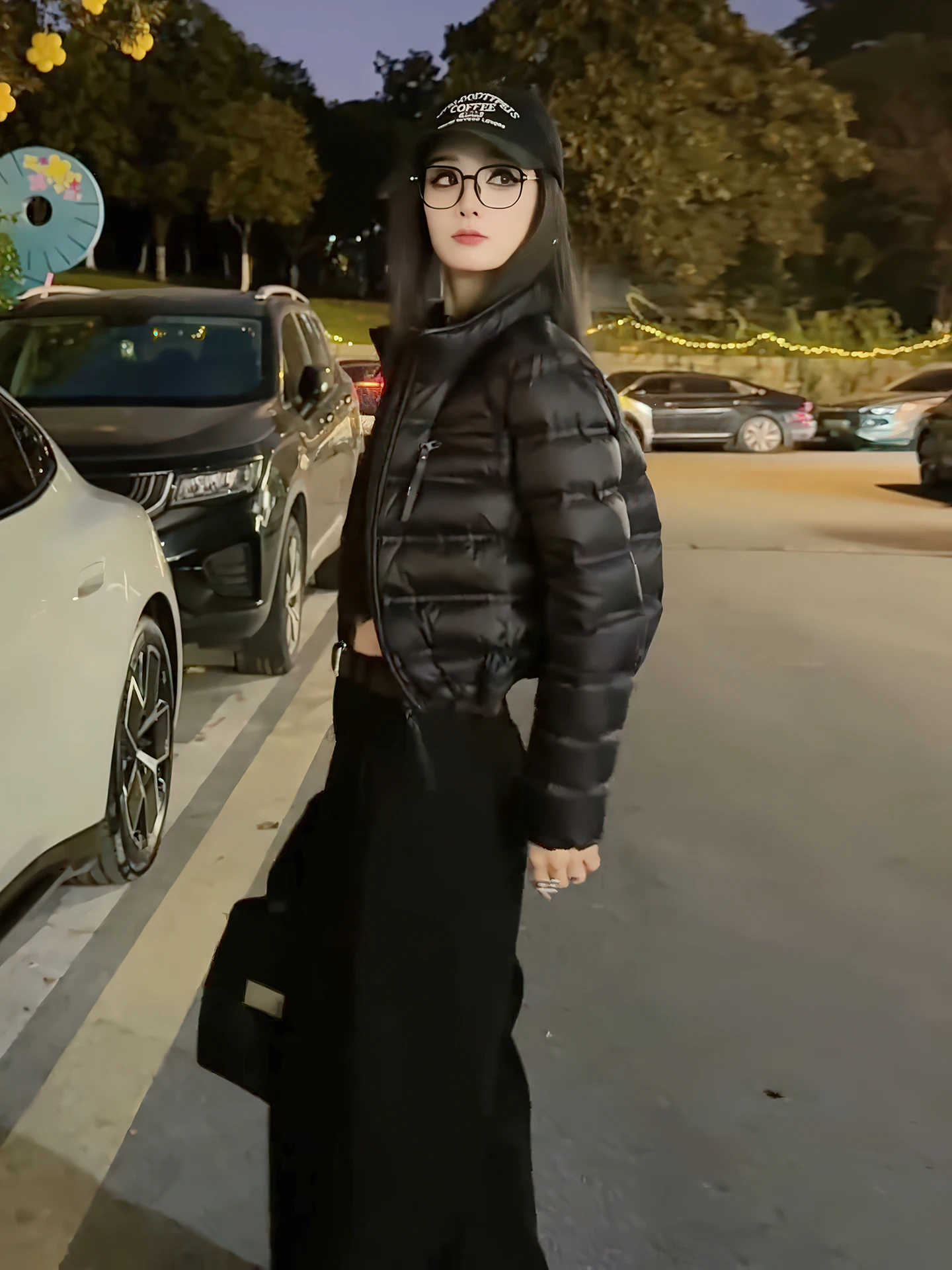 Sle coreano da donna ort leggero imbottito Jaet Bla colletto alla coreana Du piumino caldo Sli Fro per donna