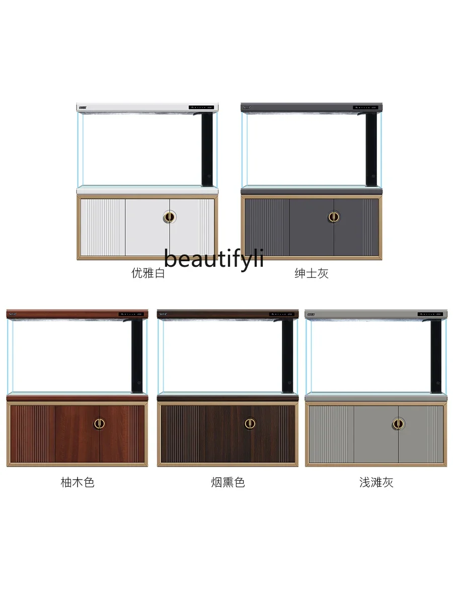 X Fish Tank Living Room Large New Ecological Intelligence Aquarium Super White Bottom Filter Hallway Screen Home