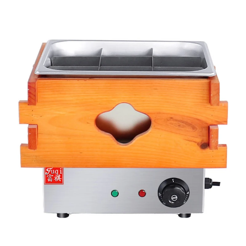 EH-10 Wooden Box Single Pot Oden Machine Convenience Store String Fragrant Equipment 9 Grid Electric Oden 220V