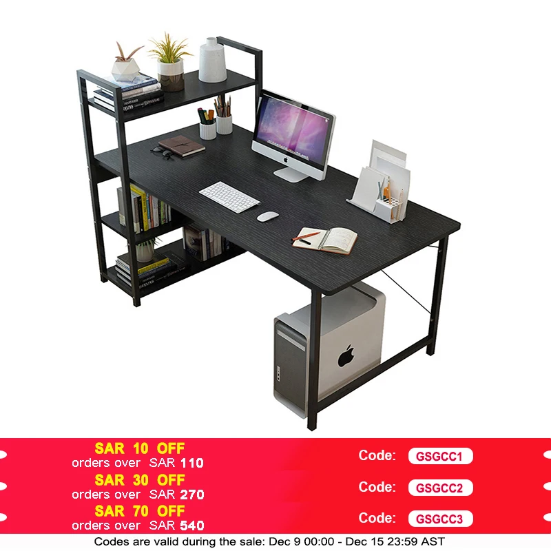 Computer Desk with Storage Shelves Study Writing Table for Home Office,Modern Simple Style