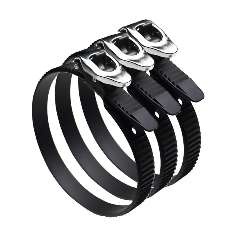 3Pcs 	Grip Lock Strap Metal Buckle Ratchet Strap Stainless Steel Attachable Clamping Strap Heavy Duty Multi-purpose Fastening St