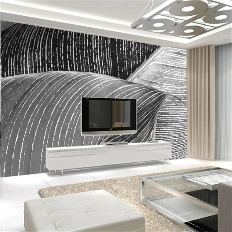 Custom wallpaper 3d murals European and American leaves black and white TV background wall Southeast Asian style mural wallpaper