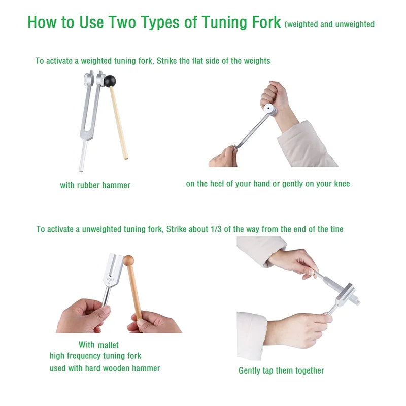 

BAAE 4Pcs Tuning Fork Set (4096C, MI528, 128C, OM136.1) for Solfeggio,for Chakra,Sound Therapy,Reliever Stress