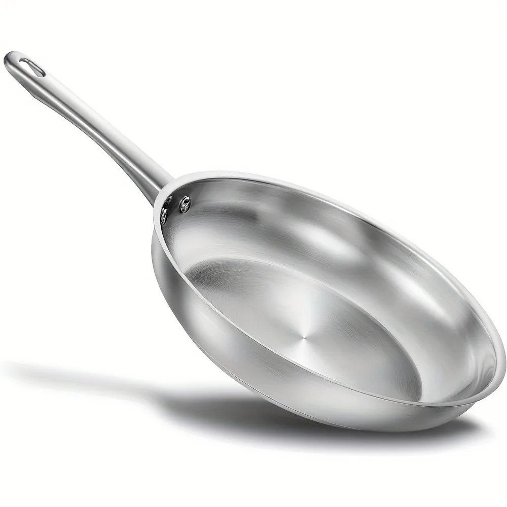 CSK dreilagige Bratpfanne aus Edelstahl, 25,4 cm, PFAS-freie Stahlpfanne, antihaftbeschichtete Pfanne mit kühlem Griff, spülmaschinen-/ofenfest