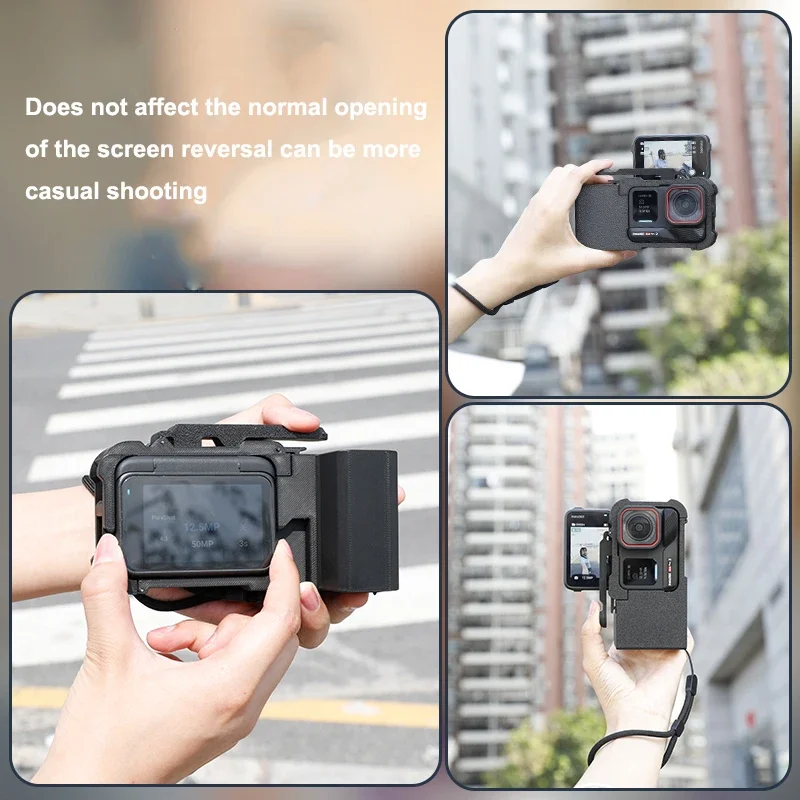 3D printing Street Grip Vlog Holder Combo Camera Grip Holder For insta360 ace Pro 2 Action Camera Grip Camera Accessories