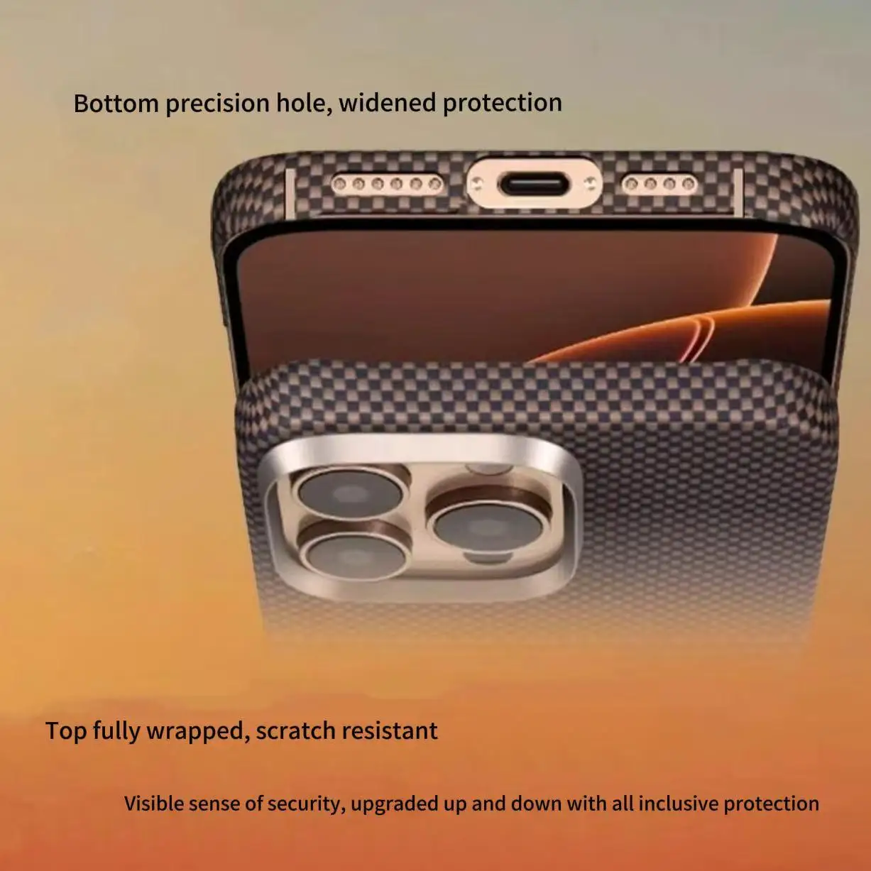 For iPhone 17 16 15 14 Pro Max Metal Button Case Luxury Carbon Fiber Pattern Wireless Charging Shockproof Magnetic Cover ﻿ - Image 6