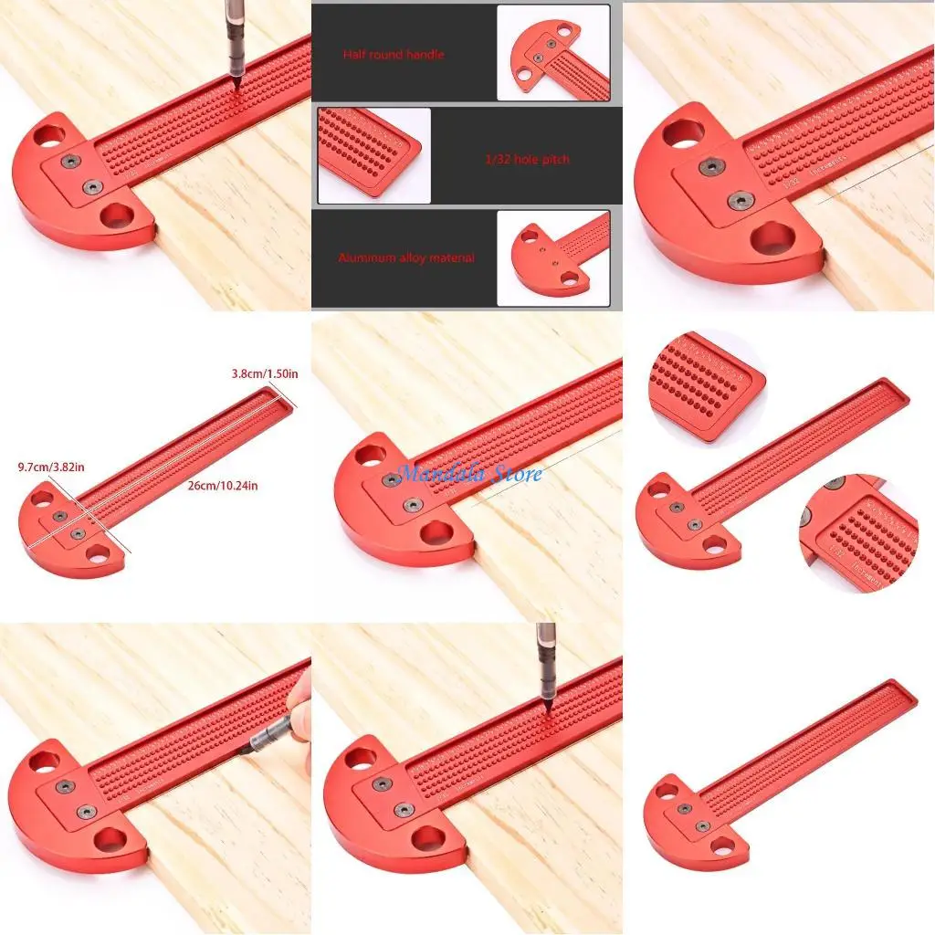

U2JC Woodworking T-type Line Scriber Hole Scale Ruler Marking Crossed Line Scriber