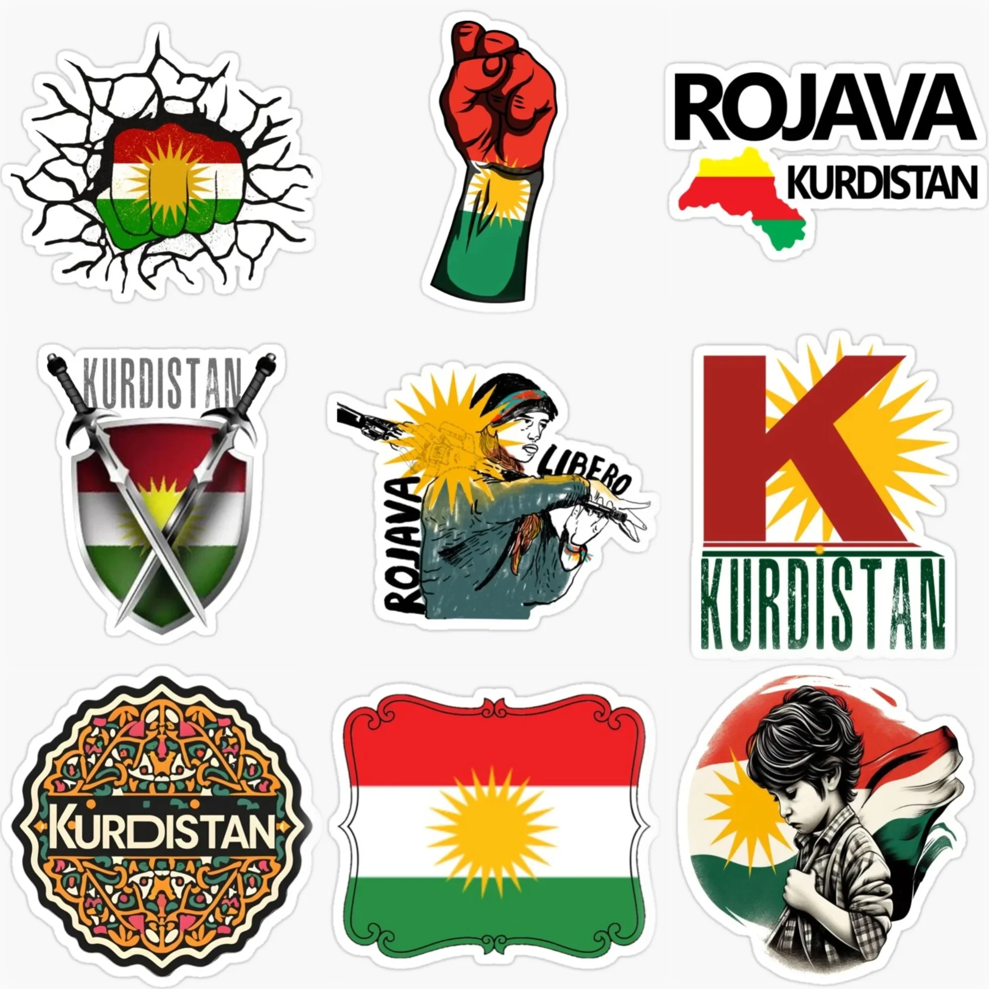 

Kurdistan Flag Map Creative Car Stickers for Motorcycle Helmet Window Wall waterproof Decal Accessories