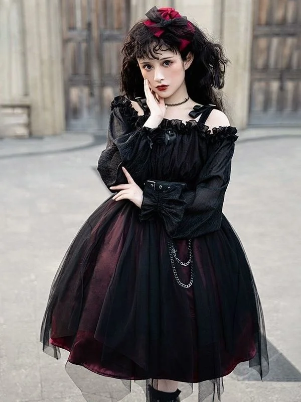 

Japanese Vintage Gothic Cosplay Dress Irregular Dark Gothic Lolita Dress High Waist Princess Party Dresses Cosplay Costume