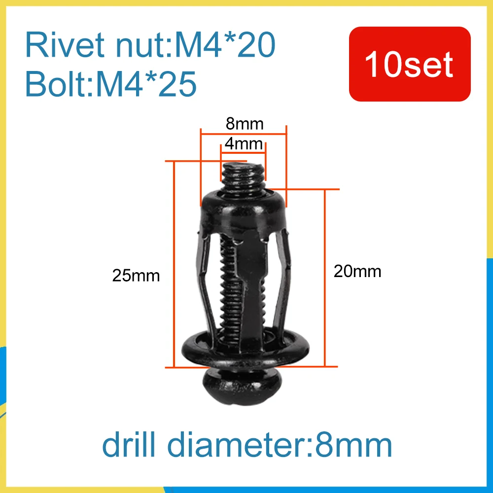 M4 M5 M6 M8 Petal Rivets Nut Carbon Steel Lock Nut Bolt Hollow Iron Aluminum Rivet Gun Riveter Fixed Screw For Car License Plate