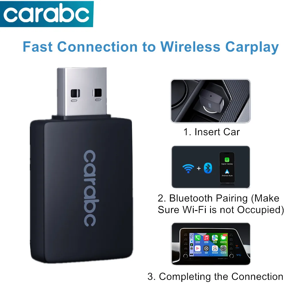 

2025 NEW Universal Wireless CarPlay Adapter Mini Box Plug And Play WiFi Fast Connect For Audi VW Skoda Kia Honda Toyota Ford