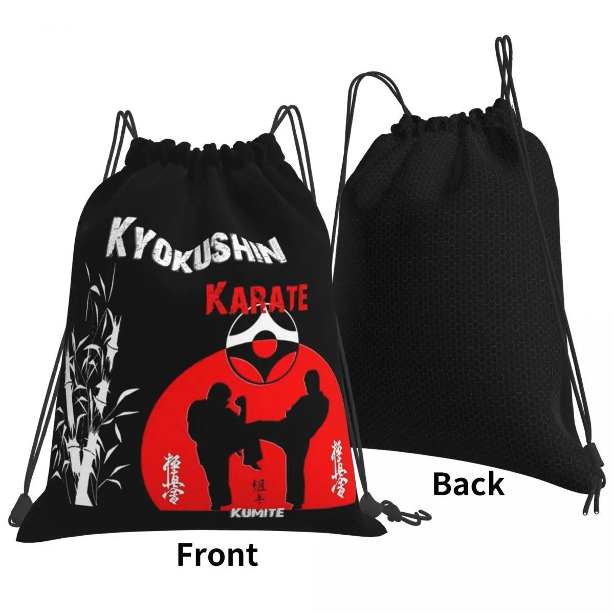 Kyokushi Karate Kumite Scene Backpacks Multi-function Drawstring Bags Storage Bag Book Bags for Travel School
