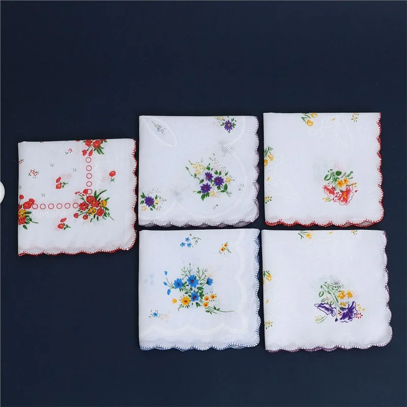 3 pezzi fazzoletto di cotone stampato fazzoletto bordo in puro cotone asciugamano sottile assorbente pulire il sudore forniture di nozze quadrate 28 cm