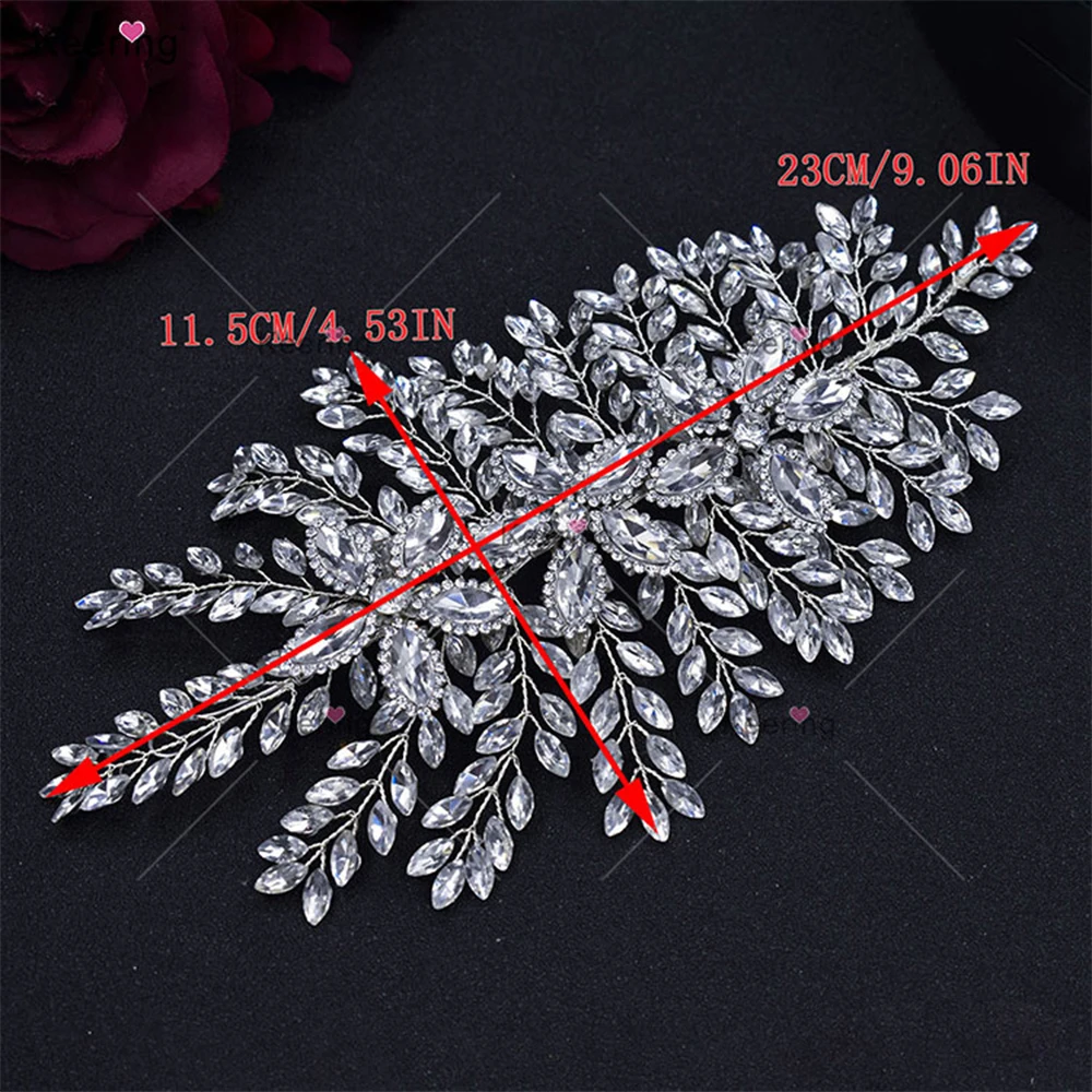 Rhinestone Head Band Applique Pack, 3D Accessory for Wedding Decoration, WHD-067