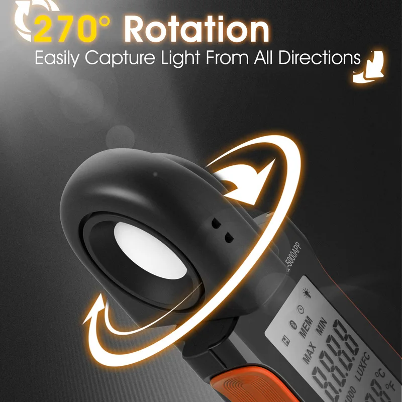 Illuminance Meter, Light Meter, for Lighting Design and Evaluation, High-precision Lumen Test, Illumination Meter, Light Meter