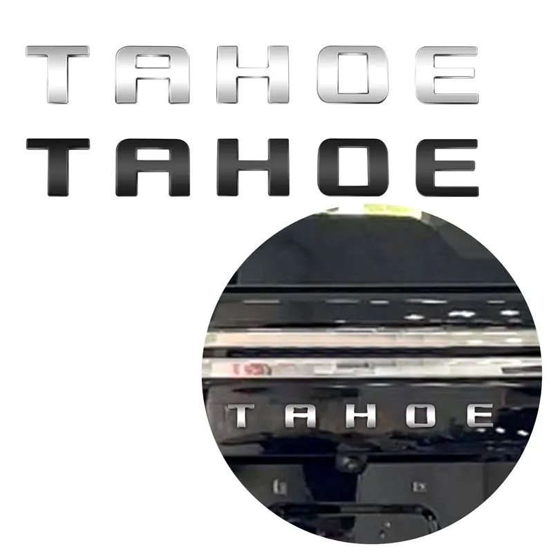 3D ABS Plastic Silver/Black Car Styling TAHOE Letter Logo Sticker Tail Bumper Badge Auto Rear Trunk Emblem Styling Accessories