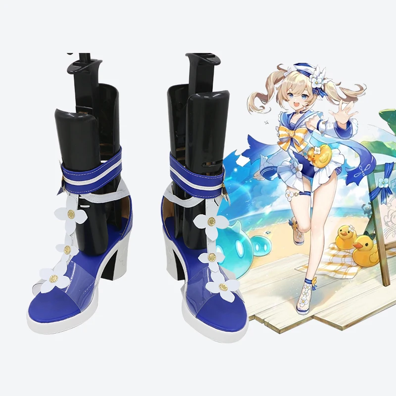 

Cosplay Game Genshin Impact Shoes Barbara Swimsuit Shoes for Women Summer Cute Girl Shoes Halloween Carnival Party