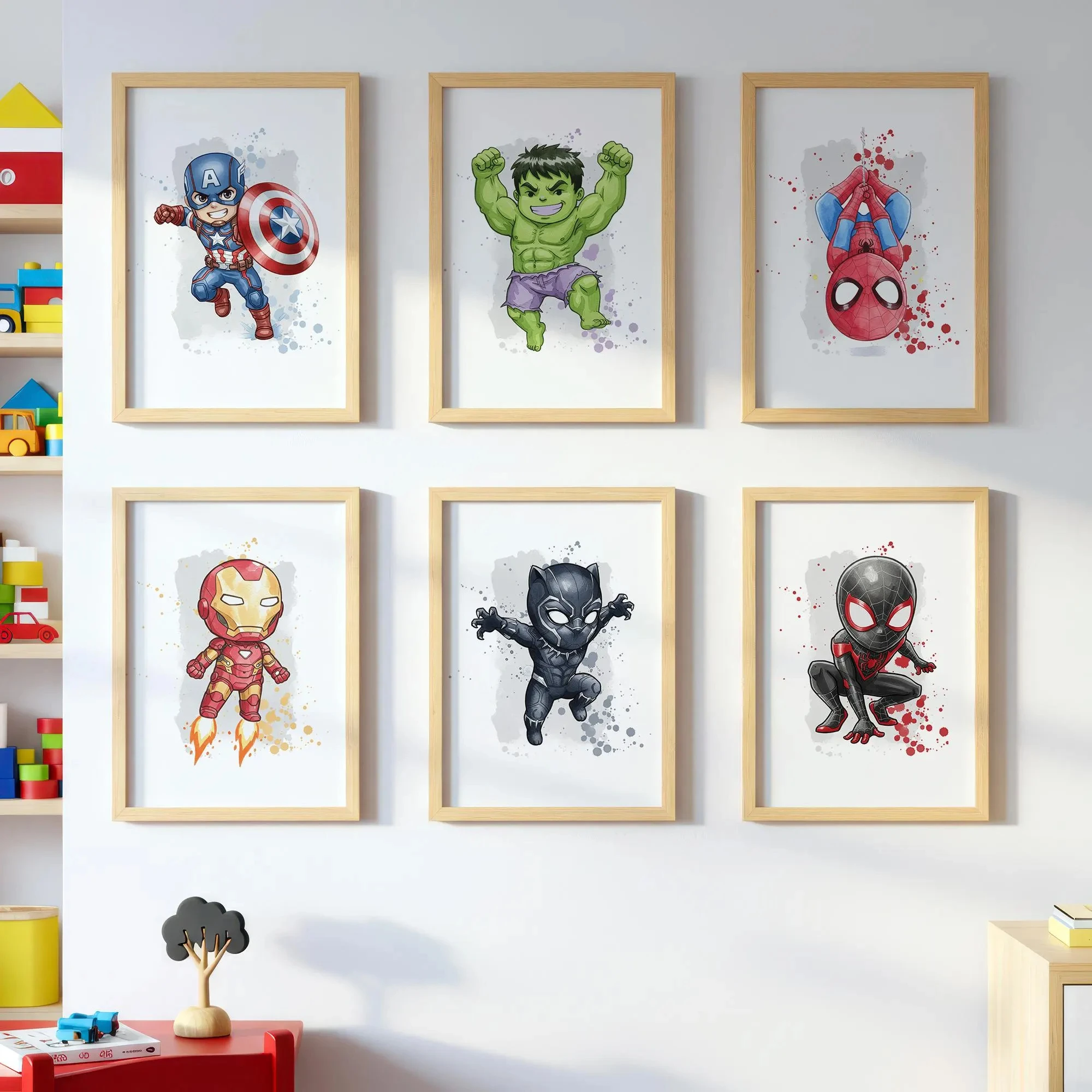 Póster de Spiderman en Lienzo, Decoración de Héroes de Marvel, Mural de Iron Man, Batman y Hulk, Decoración Moderna para el Hogar, Regalo