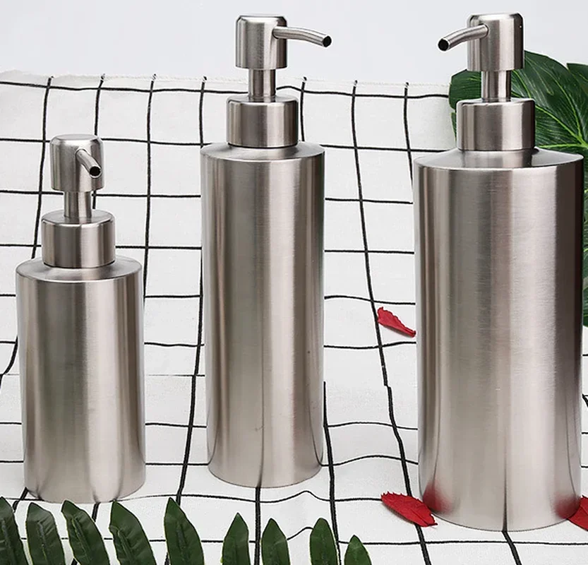 Hand Soap Kitchen Bathroom Dispenser 304 stainless steel Liquid soap dispenser bottle gel bottle Lotion Pump 250ml/350ml/550ml