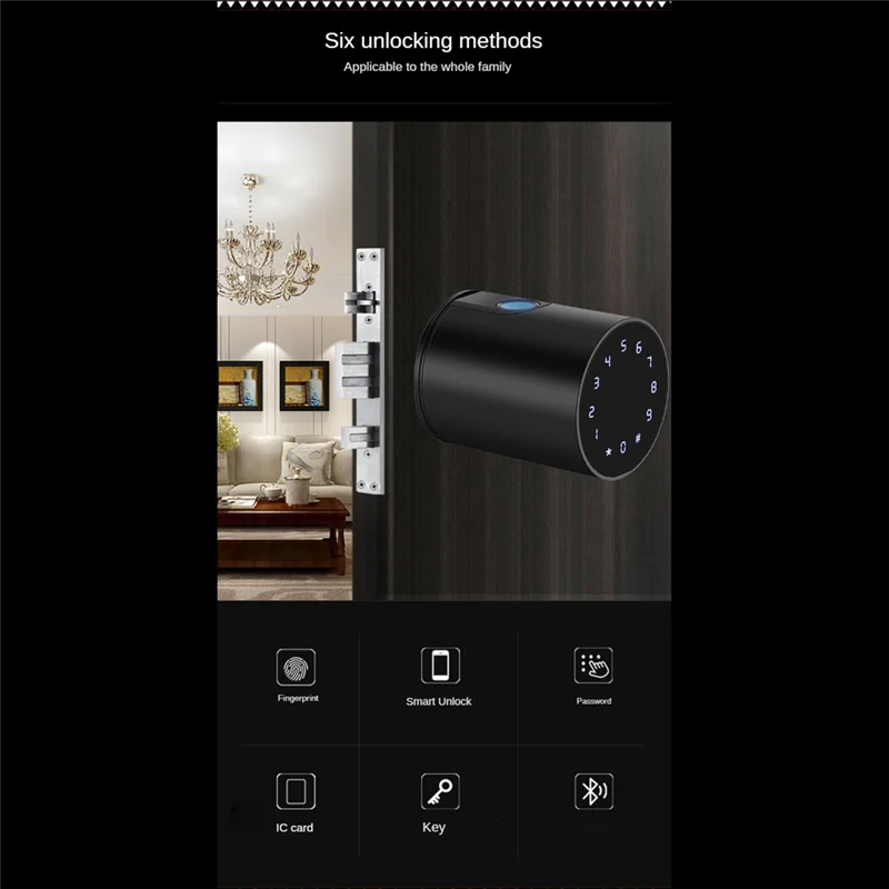L72A-Home Security Door Lock Bluetooth Password Key Unlocking Smart Fingerprint Lock Tuya Smartlife App Remote Control