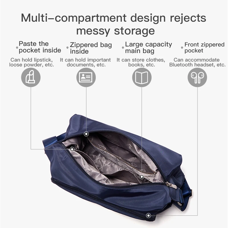 حقائب كتف نسائية من Fouvor خفيفة الوزن وبسيطة غير رسمية للمتسوقين 2025 مقصورات كبيرة حقائب كروس متعددة الأغراض 6105-03