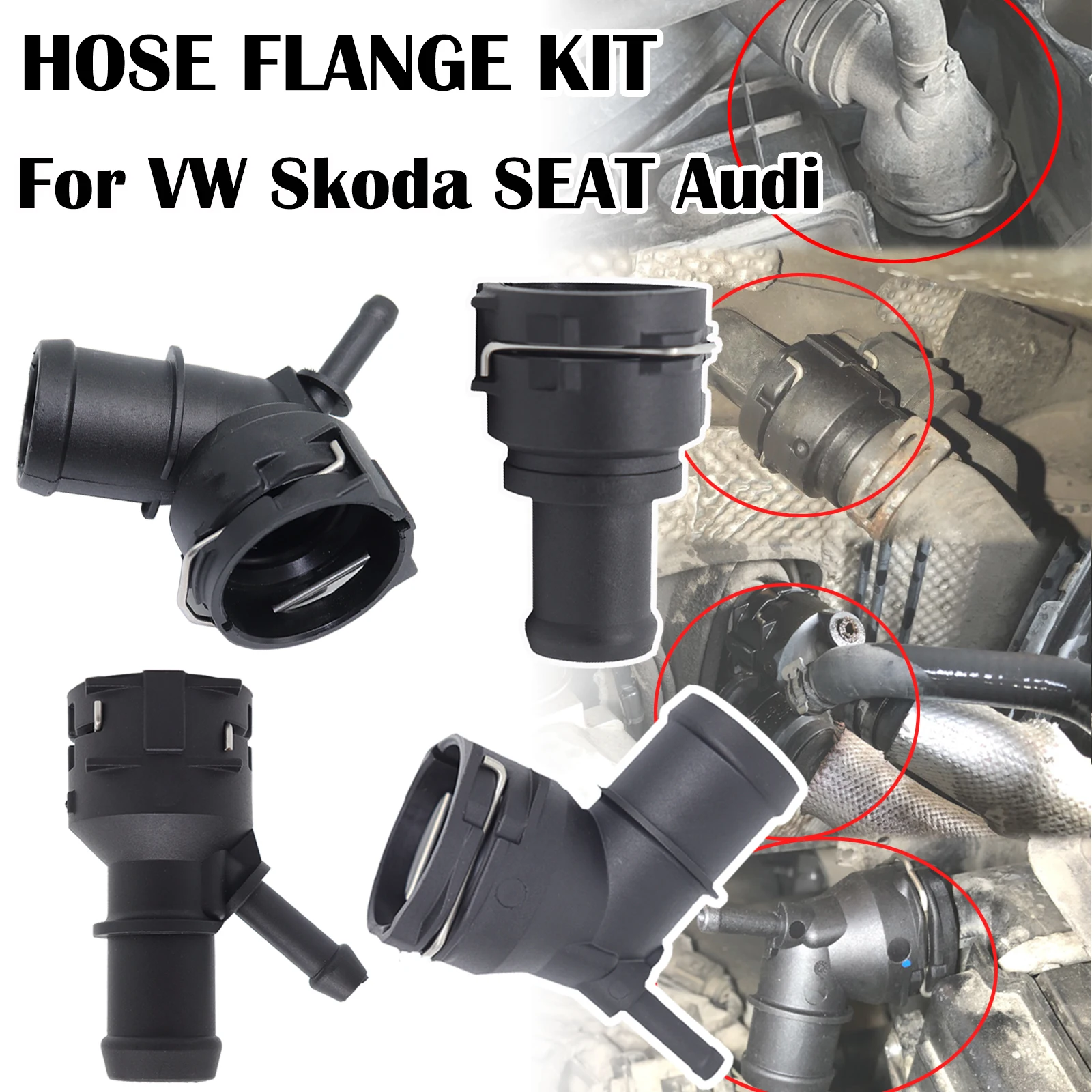 

Car Radiator Heat Coolant Hose Flange Water Pipe Connector For VW Skoda SEAT Audi 3B0122291B 3C0122291 1K0122291BE 1K0122291C