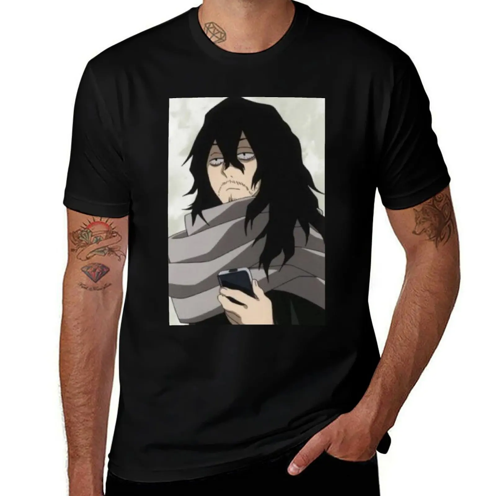 

Sleepy aizawa T-Shirt No Iron Casual Short Sleeve Top