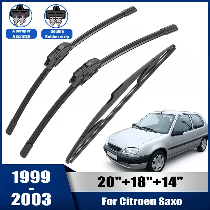 20''+18''+14'' Car Wiper For Citroen Saxo 1999-2003 Front Rear Wiper Blades Brushes Auto Accessories 1999 2000 2001 2002 2003