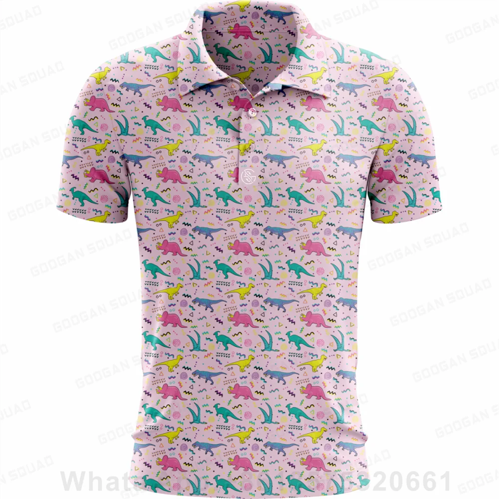Golf Shirts For Kids Summer Golf Polo Shirts Short Sleeve Quick-drying Fit Casual Versatile Printed T-shirt Lapel Buttons Shirts view 5