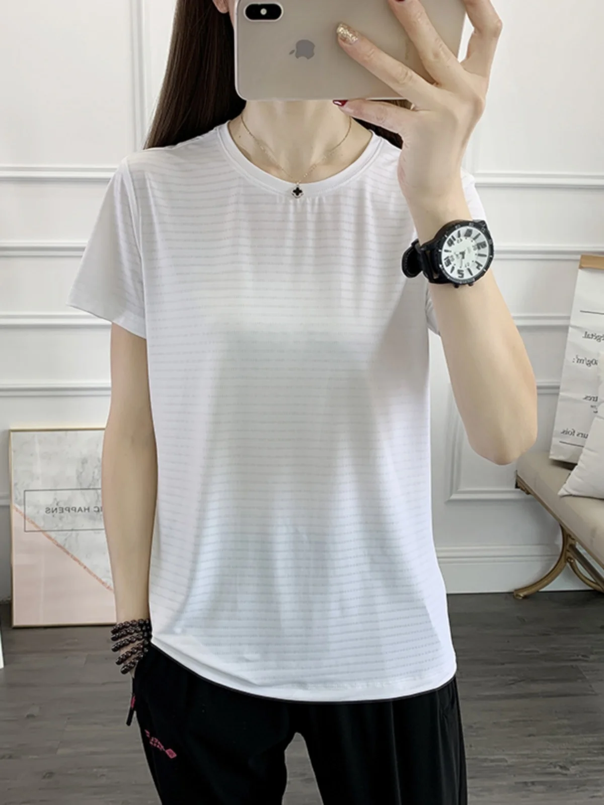 

Qui Dry Ice Silk f Sve T-irt Women's Yoga Fitn Summer New Sle Absorbent Breathable Running ort Sve Top