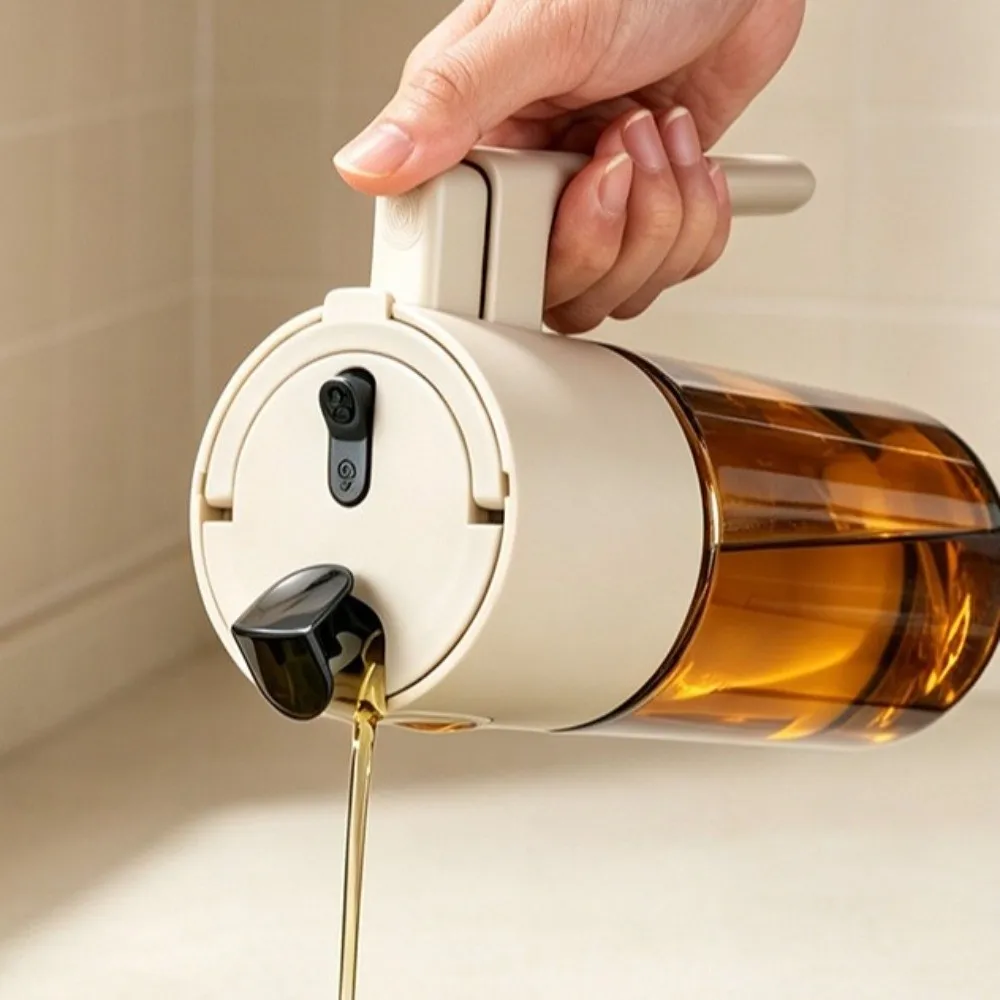 Kitchen Accessories Dual-Use Spray Oil Dispenser 600ml Spray & Pour Oil Bottle Atomization Leak-Proof Condiment Bottle Cooking